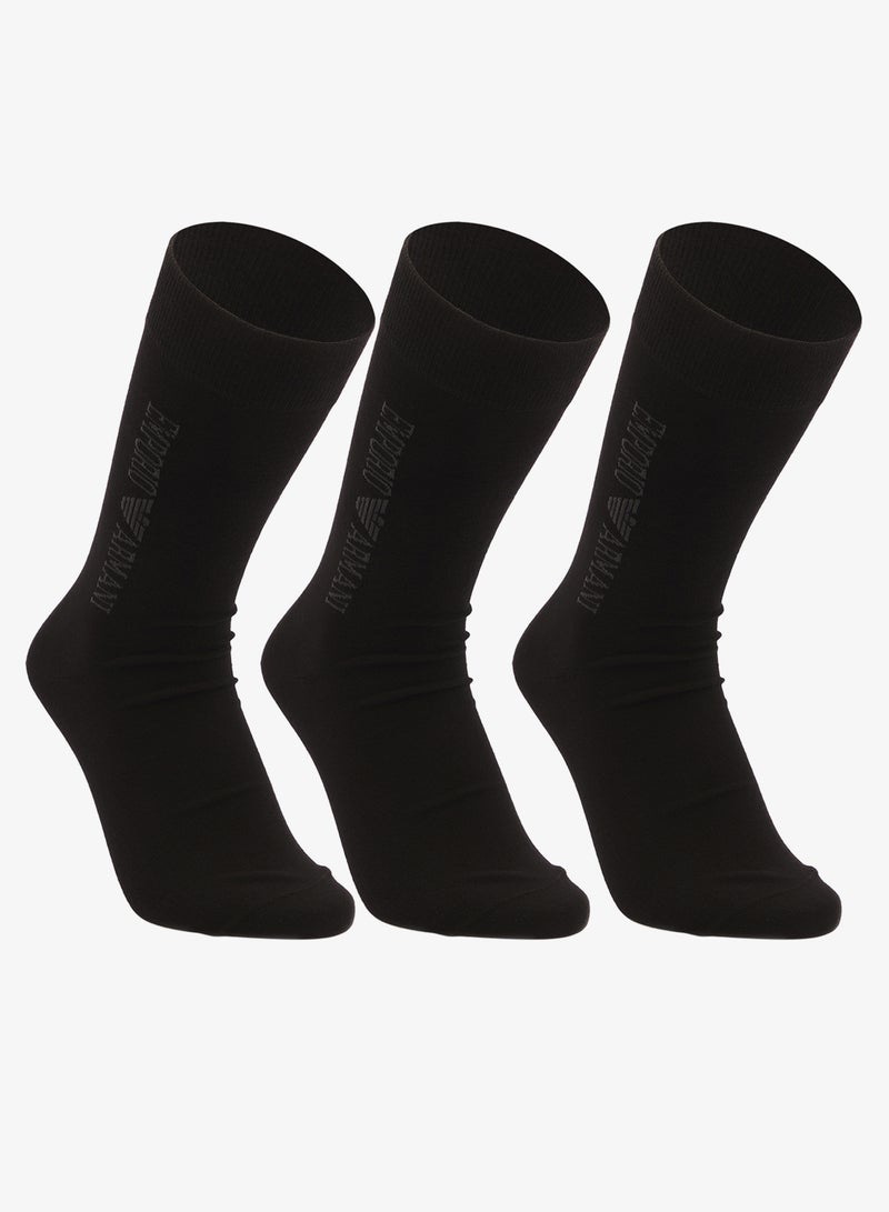 امبوريو ارماني ثلاث جوارب بشعار وياقة دائرية - Image 1